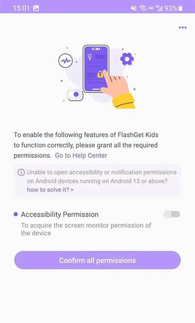FlashGet Kids accessibility permission 2 FlashGet Kids Accessibility permission