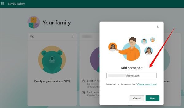 Postavka Microsoft Family Safety 2