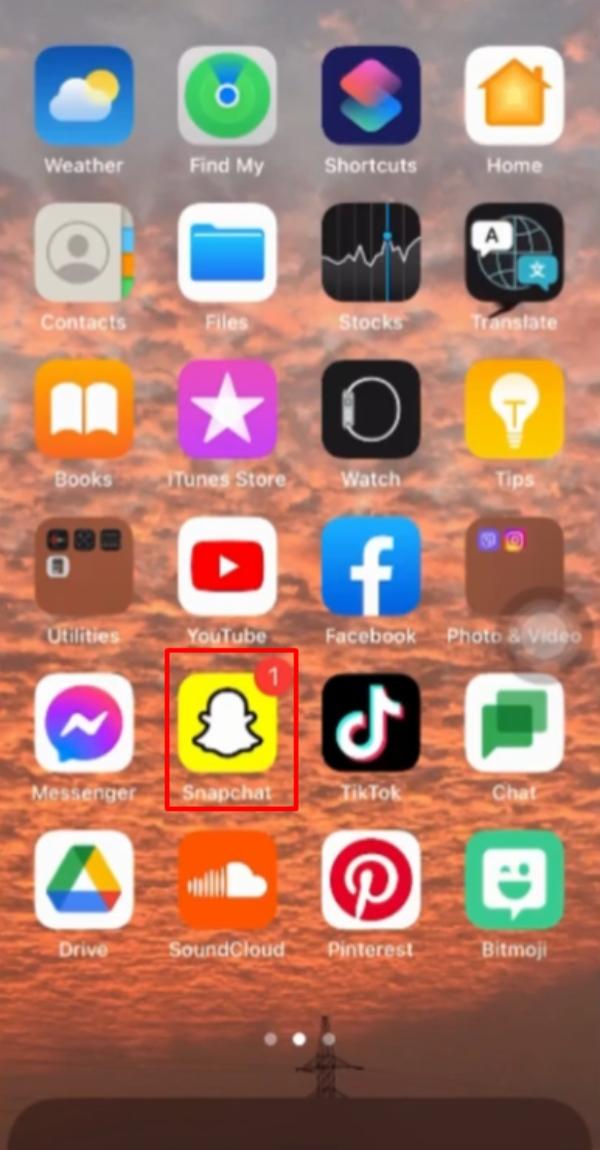 Abra o Snapchat