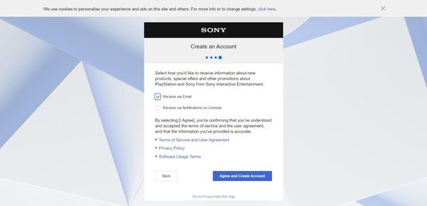 Agree and create account