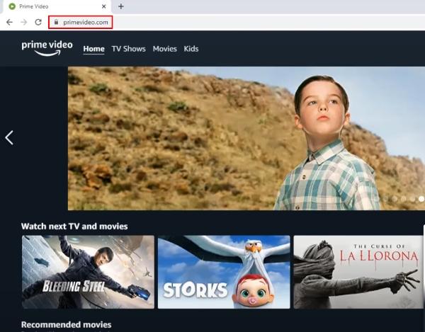 Ανοίξτε τον ιστότοπο Prime Video