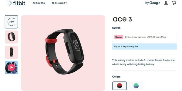 Tracking devices for kids: Fitbit Ace 3