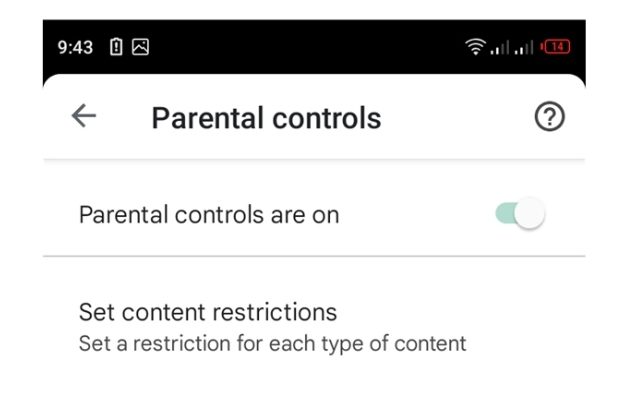 Activate the Parental controls