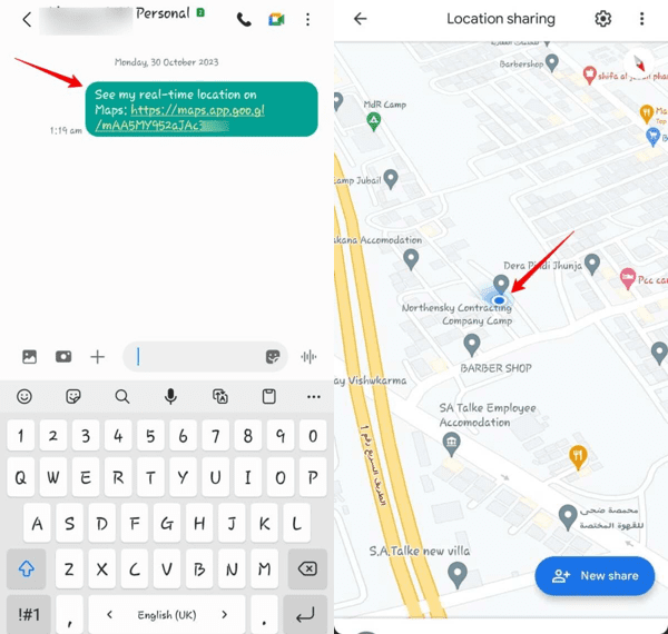 use o Google Maps para encontrar a localização atual de um telefone celular