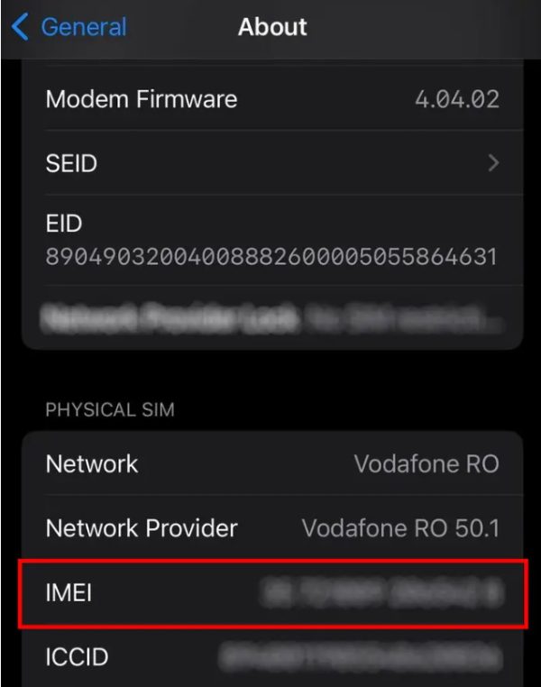 iPhone IMEI numbers