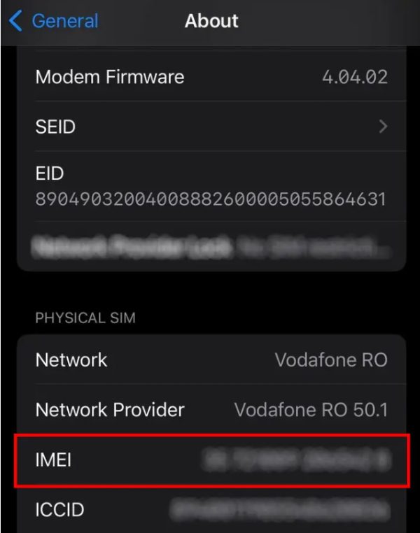 номера IMEI iPhone