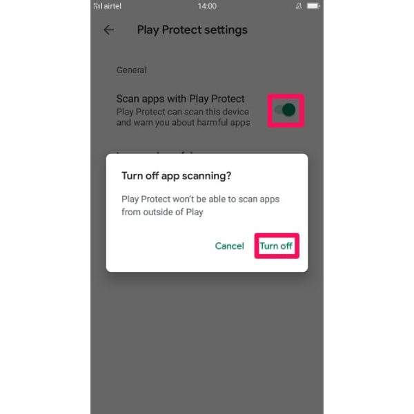 Escanear aplicaciones con Play Protect