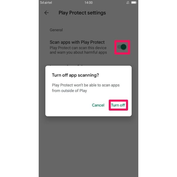 Digitalize aplicativos com o Play Protect