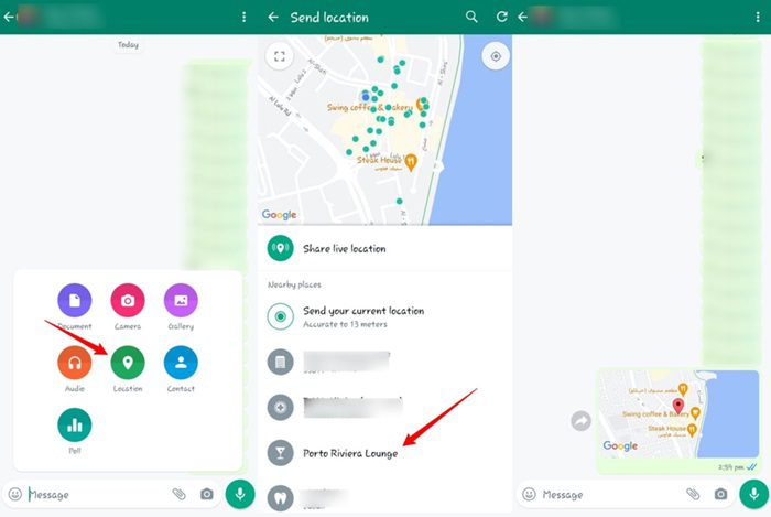 location sharing on WhatsApp