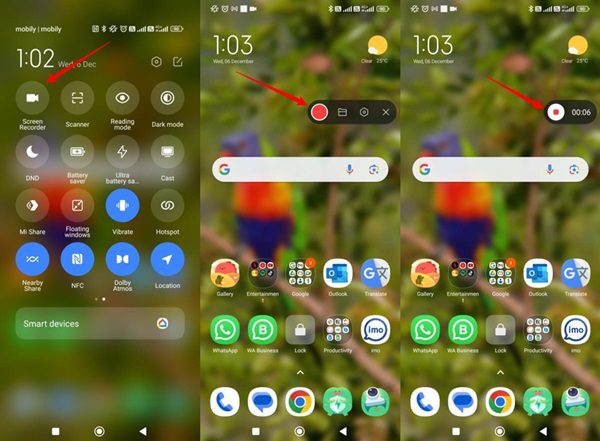 Android&#39;de ekran kayıt açma adımları