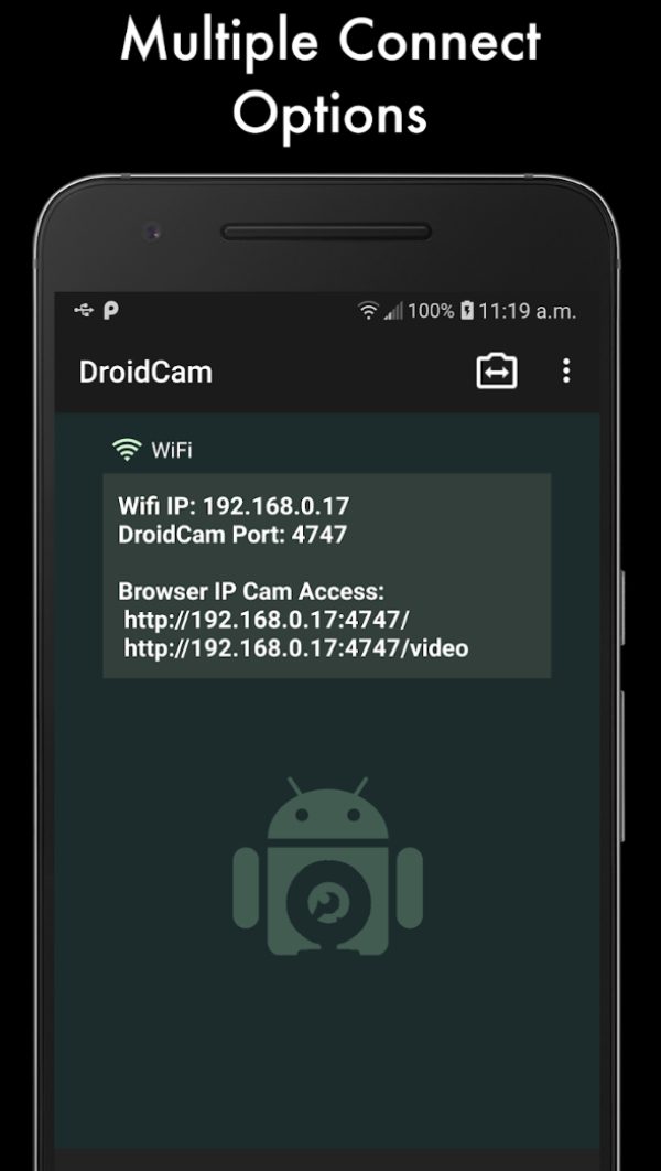 DroidCam az Androidon