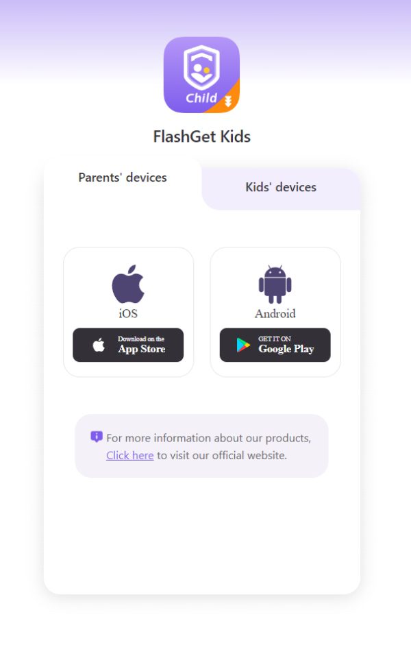 Nainstalujte FlashGet Kids