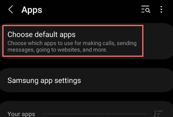 Choisissez les applications par défaut