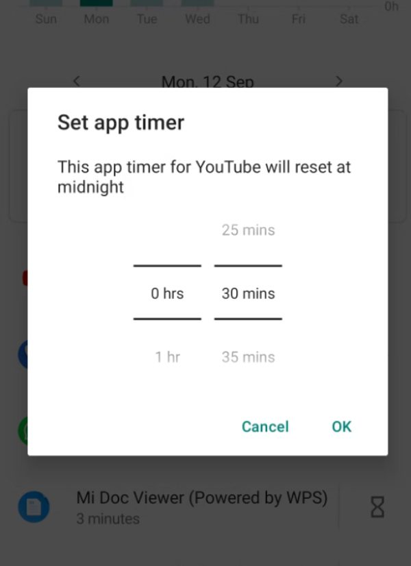 set app timer