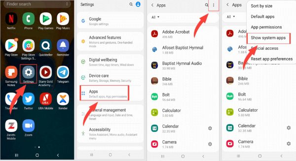 find spy app files on Android via setting