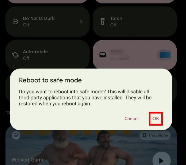 reboot an Android into safe mode