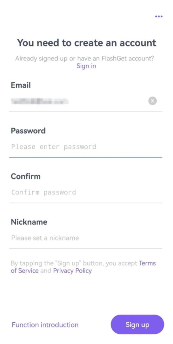 create an account