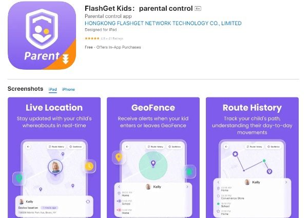 FlashGet Kids uygulaması