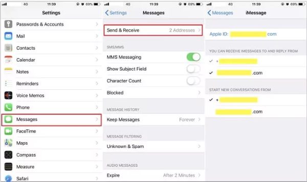 Metin mesajlarını iPhone&#39;unuza iletin