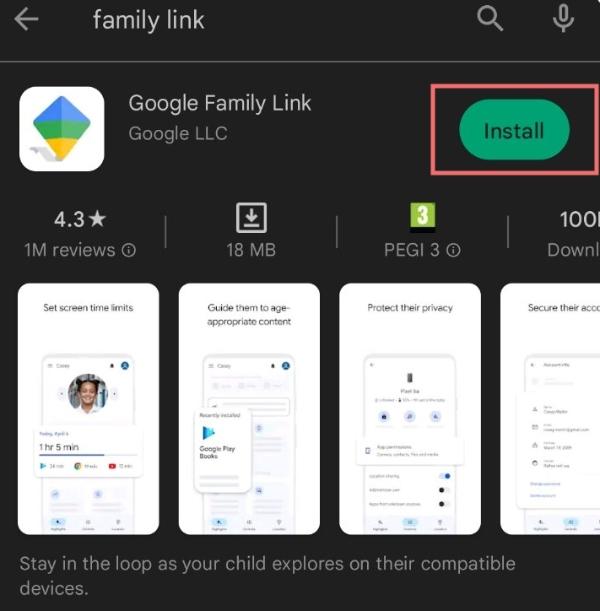 Lien familial Google