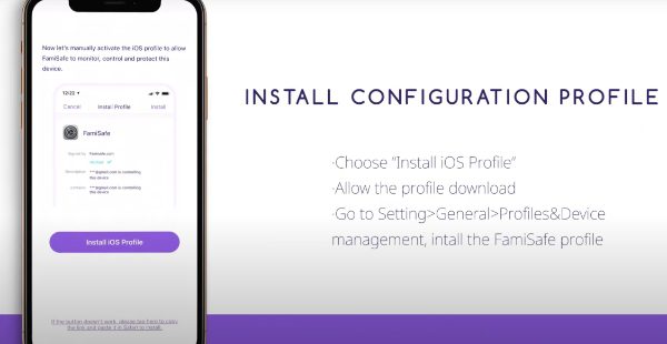 Instale el perfil de configuración de monitoreo de iPhone FamiSafe