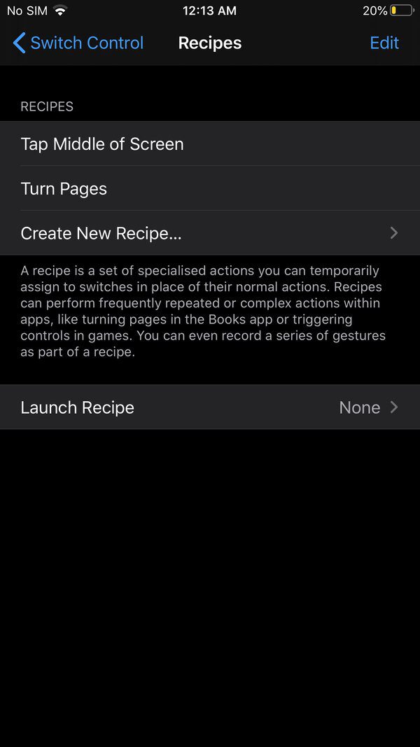 Control iPad - Recipes