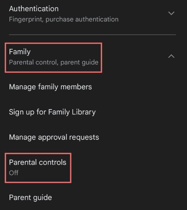 access the family tab