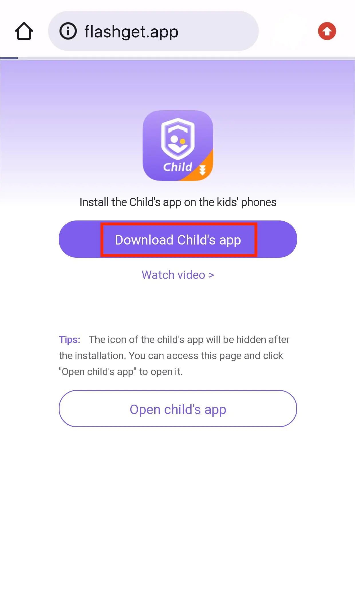 Download FlashGet Kids for child