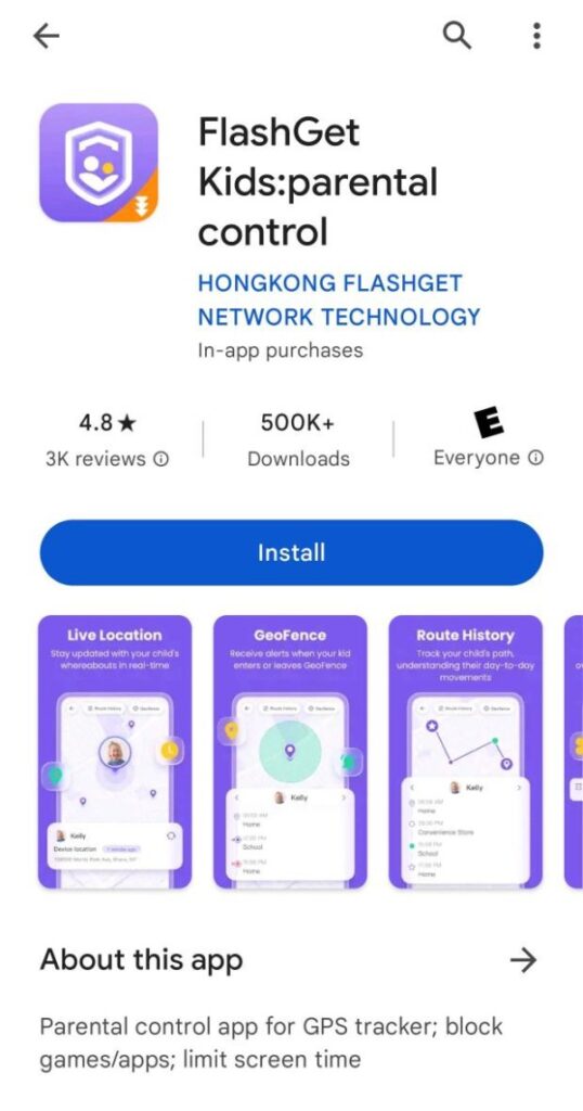 FlashGet Kids app