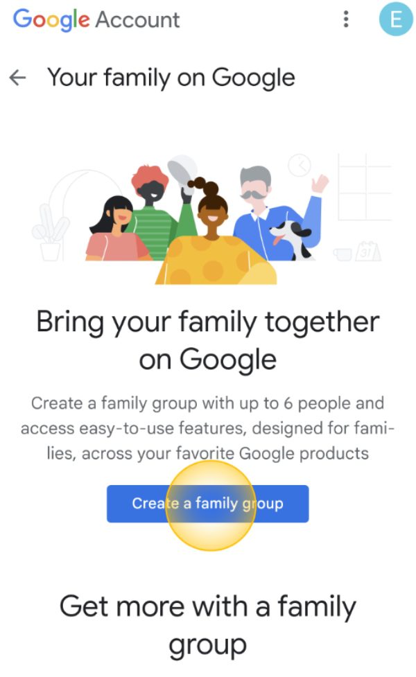create Family Group in Family Link for iPhone