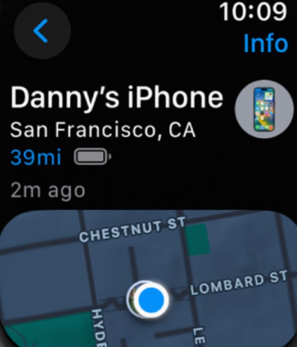 spåra iPhone på Apple Watch