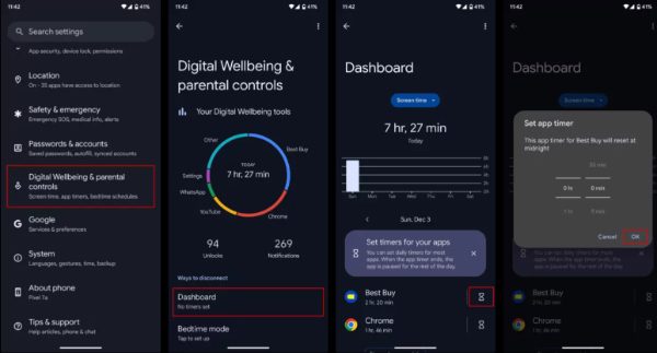 Reconfigurer Limites De Temps D'application