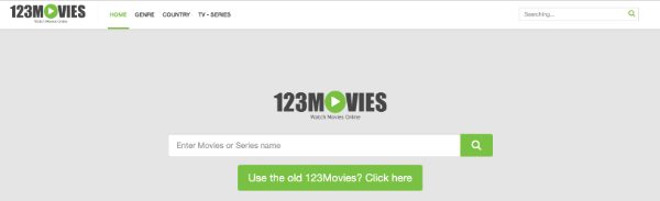 one of illegal movie websites - 123movies
