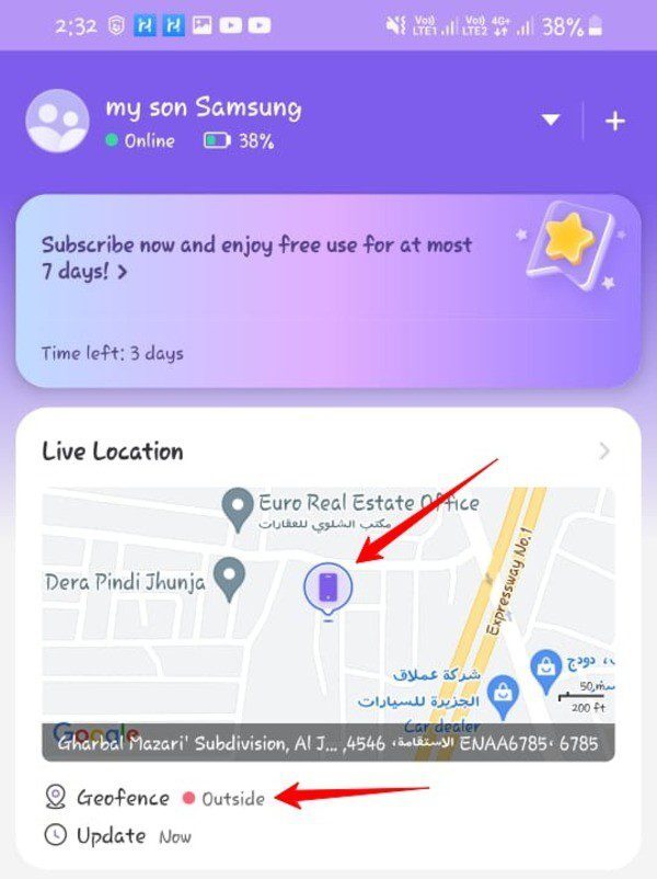 use FlashGet Kids to find a cell phone’s Live location 