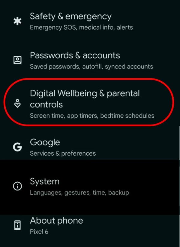 Digital Wellbeing and Parental Controls