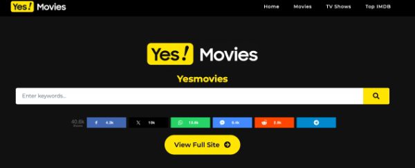 one of illegal movie websites -YesMovies