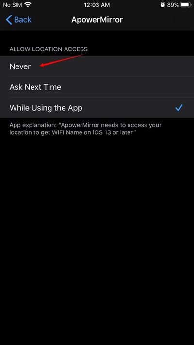 disable location sharing on Facebook Messenger on iPhone 4