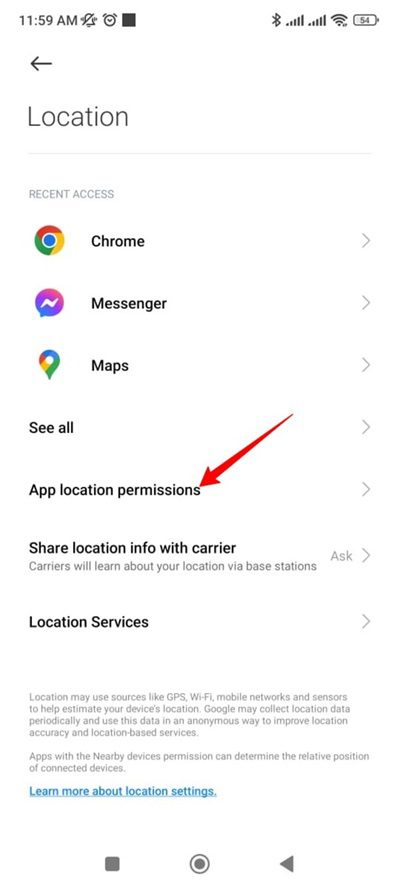 disabilitare la condivisione posizione su Facebook Messenger 2