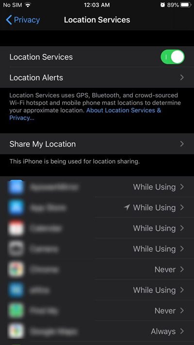 disable location sharing on Facebook Messenger on iPhone 3