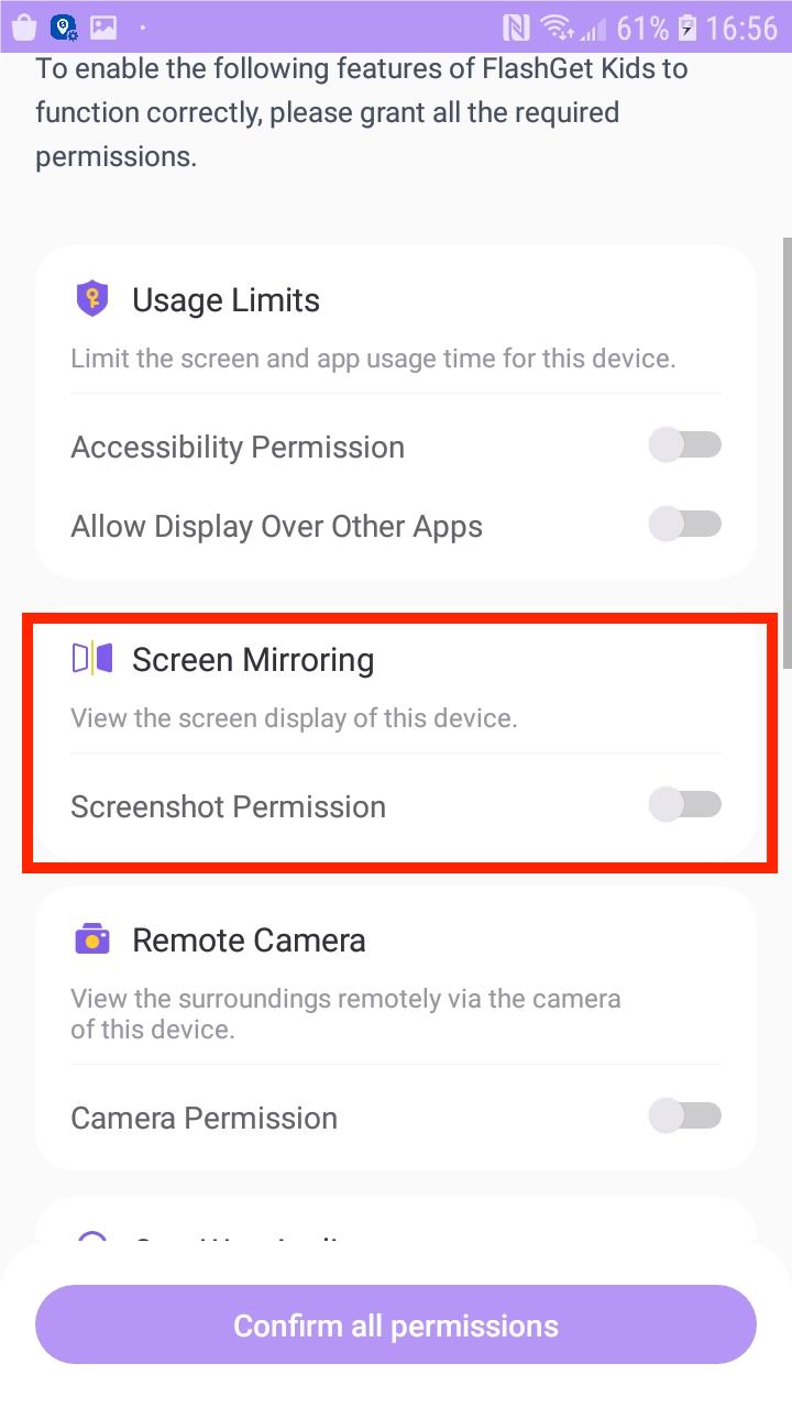 Screenshot Permission