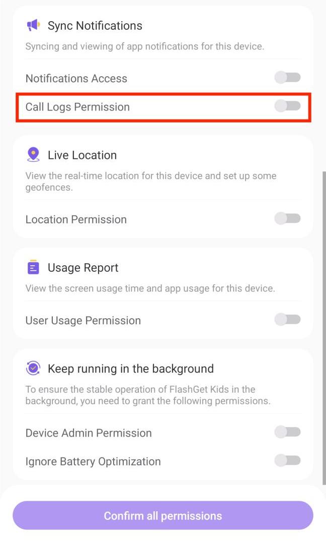 Call Logs Permission
