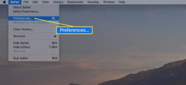 Escolha Preferências no Mac