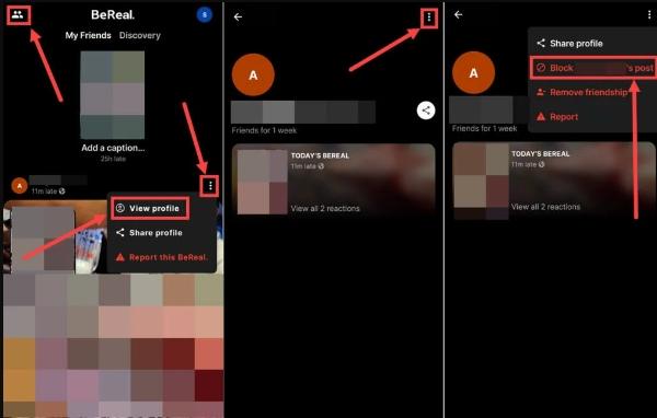 BeReal에서 사람들을 차단하는 방법