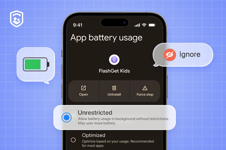 Как игнорировать оптимизацию Батарея на устройстве вашего ребенка?
