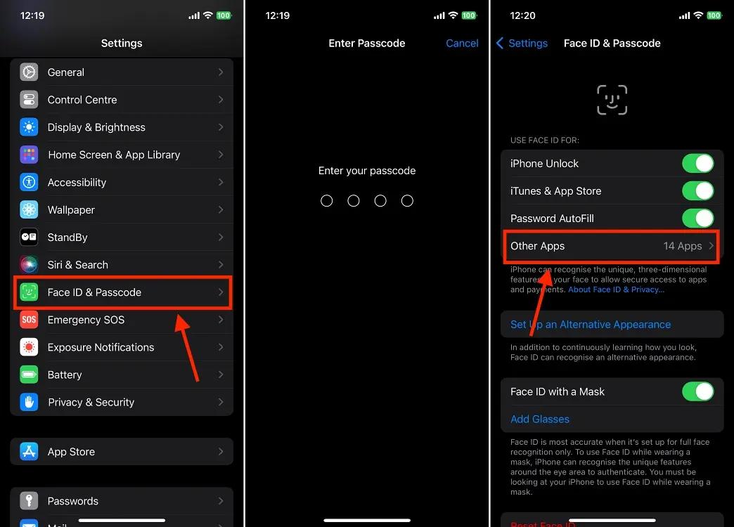 Lock apps with Face ID & Passcode