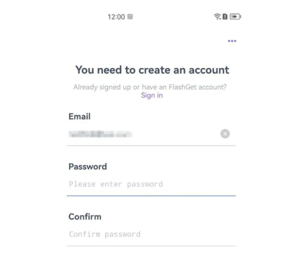 create a new FlashGet account