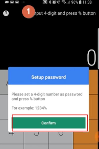 set up a secure passcode for the secret calculator app
