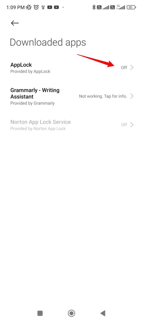 bật AppLock lên