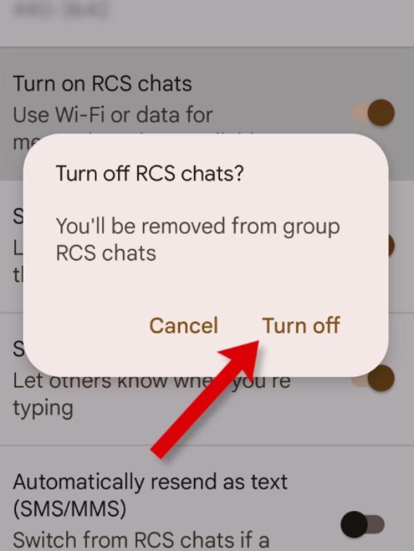 isključi RCS chatove