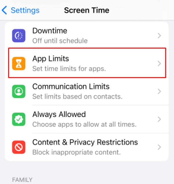 Limite de temps YouTube avec les outils Screen Time